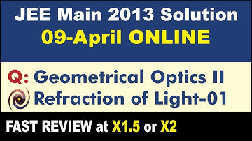 JEE Main 2013 Physics Solutions | Geometrical Optics II - Refraction of Light-01