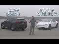 Tesla Model Y vs Toyota RAV4 Prime First Glance Walkaround