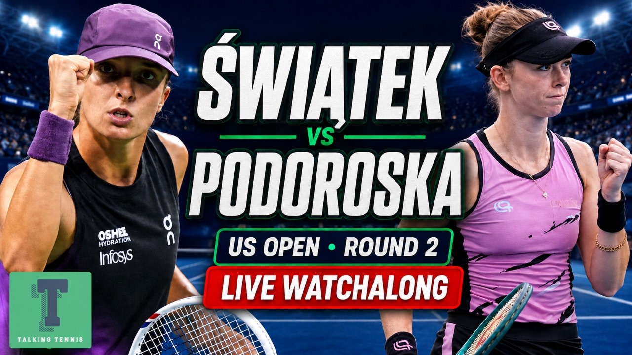 Iga Świątek vs Nadia Podoroska | US Open Round 2 | LIVE TENNIS WATCHALONG
