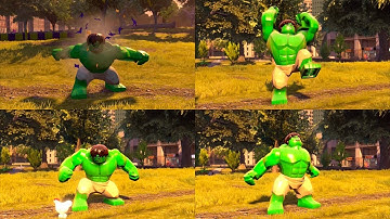 All Hulk Idle And Fighting Animations - LEGO Marvel