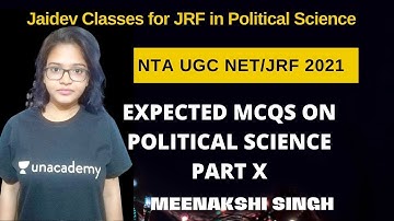 Most Expected MCQs on Political Science I NTA UGC NET I Meenakshi Singh