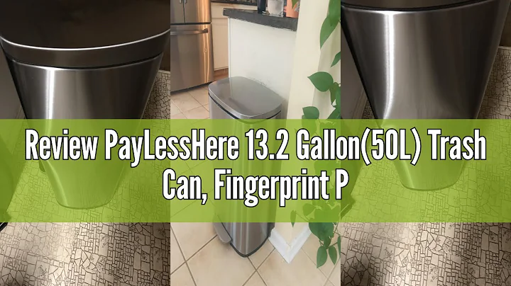 Review PayLessHere 13.2 Gallon(50L) Trash Can, Fingerprint Proof Stainless Steel Kitchen Garbage Can