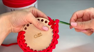 Crochet, How To Cast On To A Wooden Basket Bottom for Absolutely Beginners, Step by Step Tutorial by Made by Lunda 98,284 views 2 years ago 4 minutes, 39 seconds