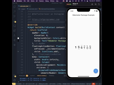 Flutter Odometer Package Example #oneminute