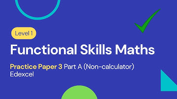 Level 1 Functional Skills Maths Practice Paper 3 Part A (Non-calculator) Edexcel