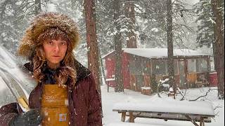 Snow storms & Sourdough at the Off grid Cabin