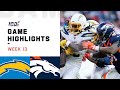 Chargers vs. Broncos Week 13 Highlights | NFL 2019