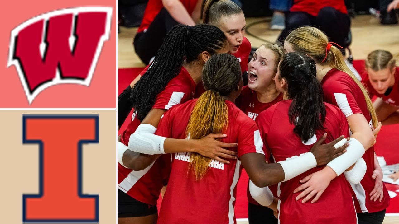 Висконсин против Иллинойса ПОЛНЫЙ МАТЧ | Женский студенческий волейбол | Волейбол NCAA 2025