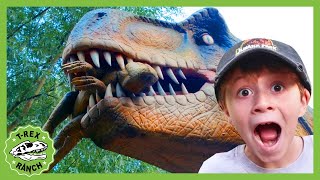 Giant Dinosaurs & Life Size T-Rex! Jurassic Dinosaur Park Adventure | T-Rex Ranch