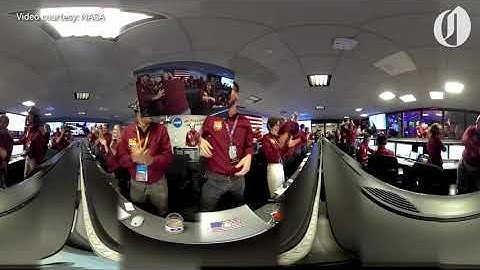 NASA control room erupts in cheers as spacecraft lands on Mars (360° video)