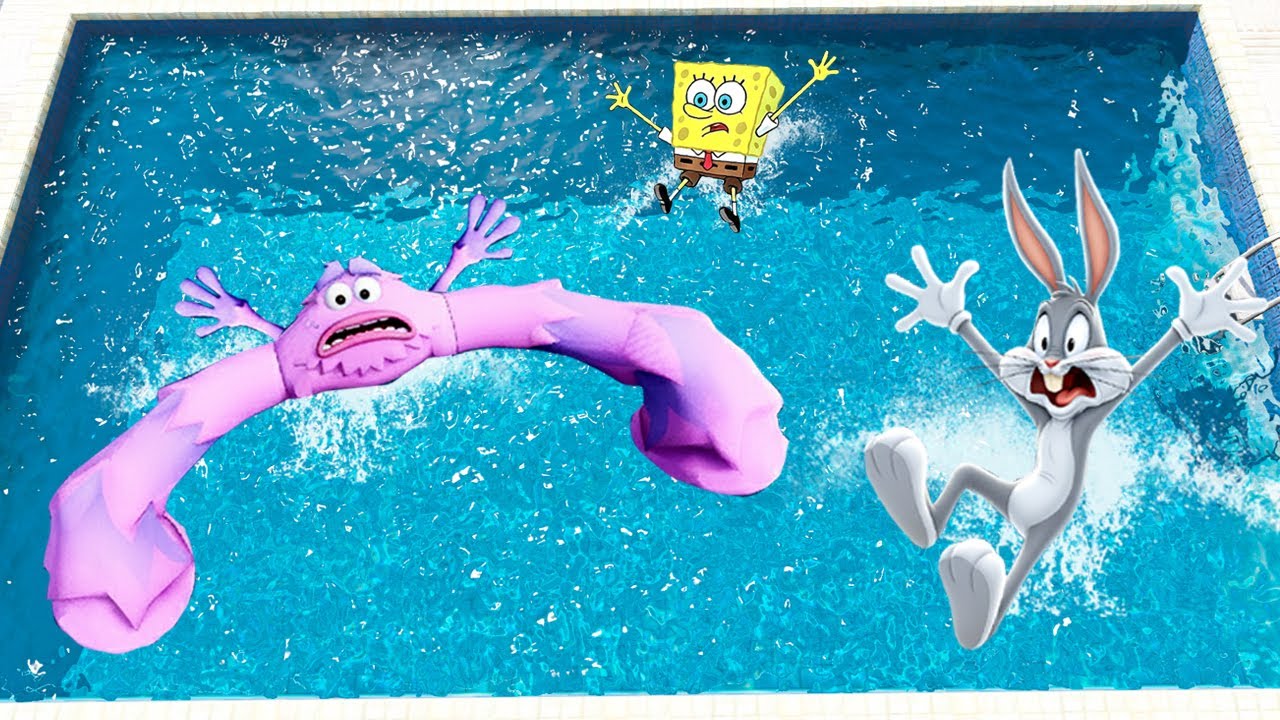 GTA 5 Spongebob vs Art, Bugs bunny, Sonic, Funny jumps fails & Ragdolls #66  (Euphoria physics)