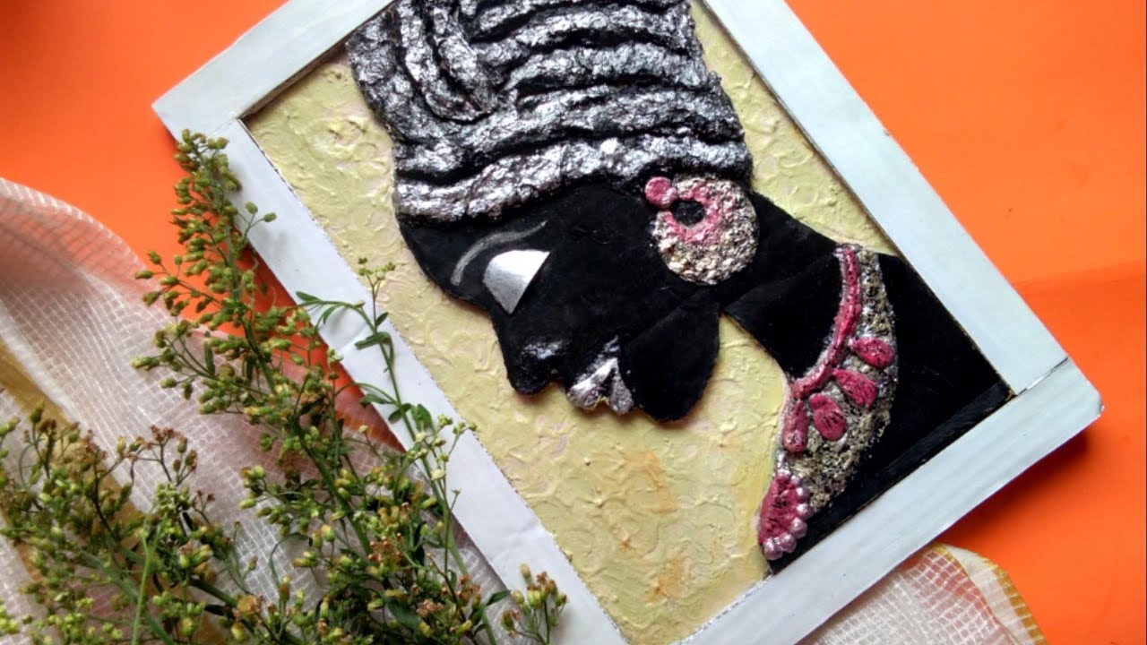 African Lady Wall Decor Using Paper Mache| Newspaper Clay Wall Hanging | from Waste |Craftmerint