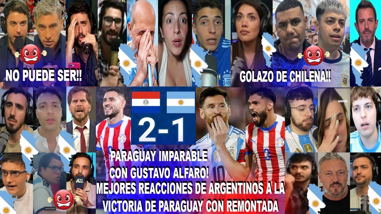 MEJORES REACCIONES DE ARGENTINOS AL PARAGUAY 2-1 ARGENTINA DE REMONTADA Y CON GOLAZO DE SANABRIA