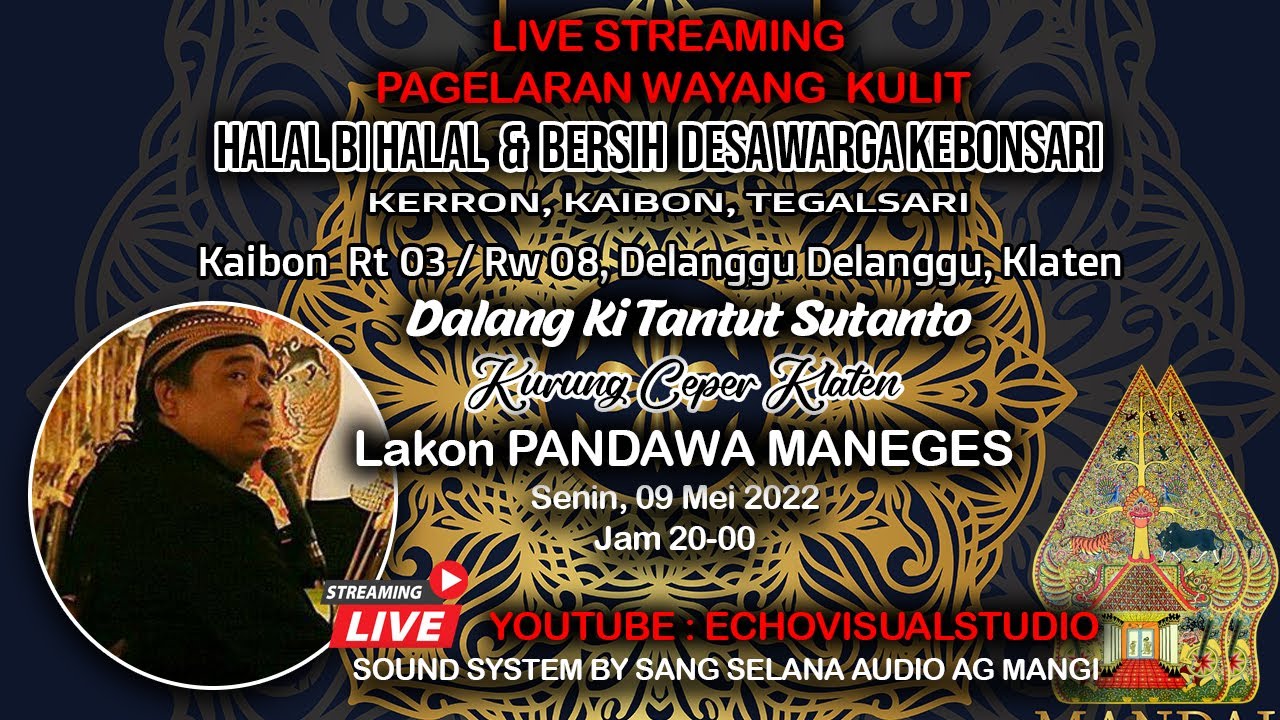 LIVE WAYANG KULIT KI TANTUT SUTANTO// LAKON PANDOWO MANEGES//HALAL BIHALAL & BERSIH DESA KEBONSARI