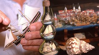 Bottled ships and naval models. Manual elaboration of this delicate craft | Documentary film