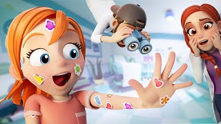 Adley has STiCKER POX the Cartoon!! Brave Doctor visit for 2 Shots from Dr Dad! a new 3D animation