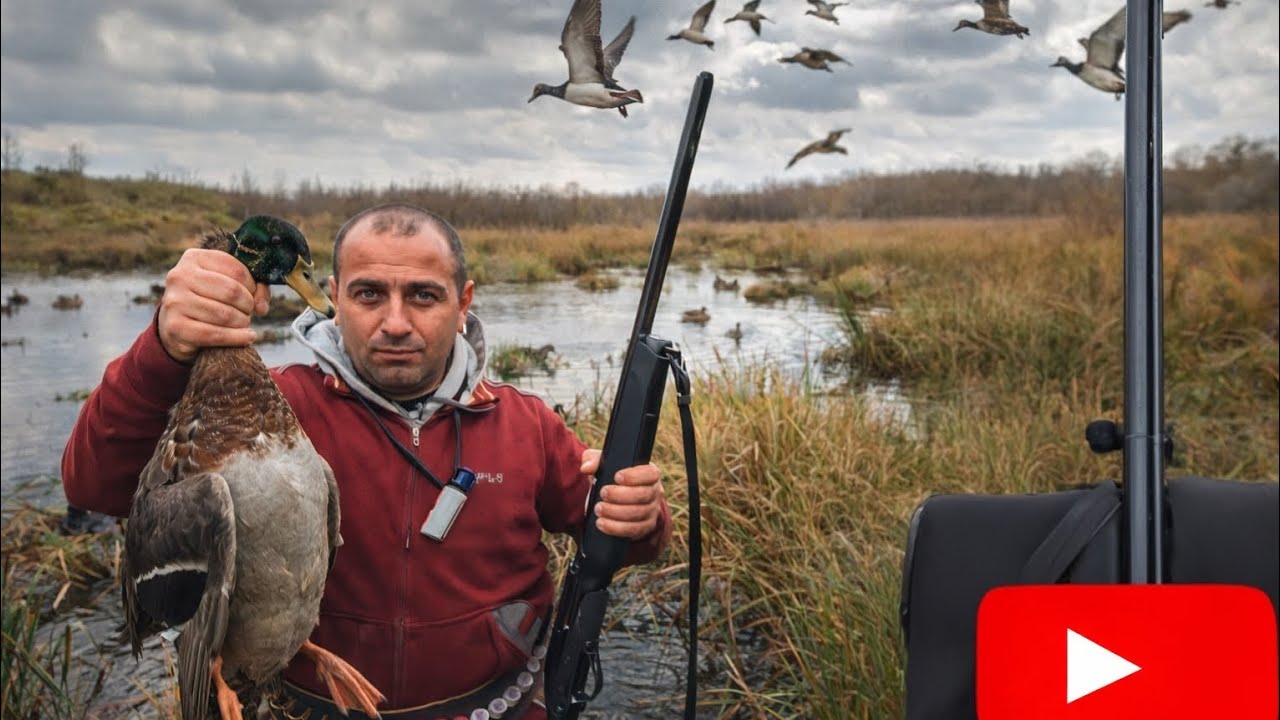 იხვზე ნადირობა ალაზნის ჭალაში