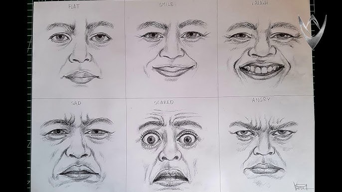 Facial Expressions (Part 2)  Scared face drawing, Drawings, Face