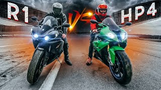 Видео ЗАРУБА BMW S1000RR HP4 VS R1 .КАК КУПИТЬ НОВЫЙ СПОРТБАЙК. (автор: Diablo)