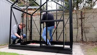 Stable Outdoor Walk-In Garden Greenhouse with Roof Vent for Plants, Herbs and Vegetables.