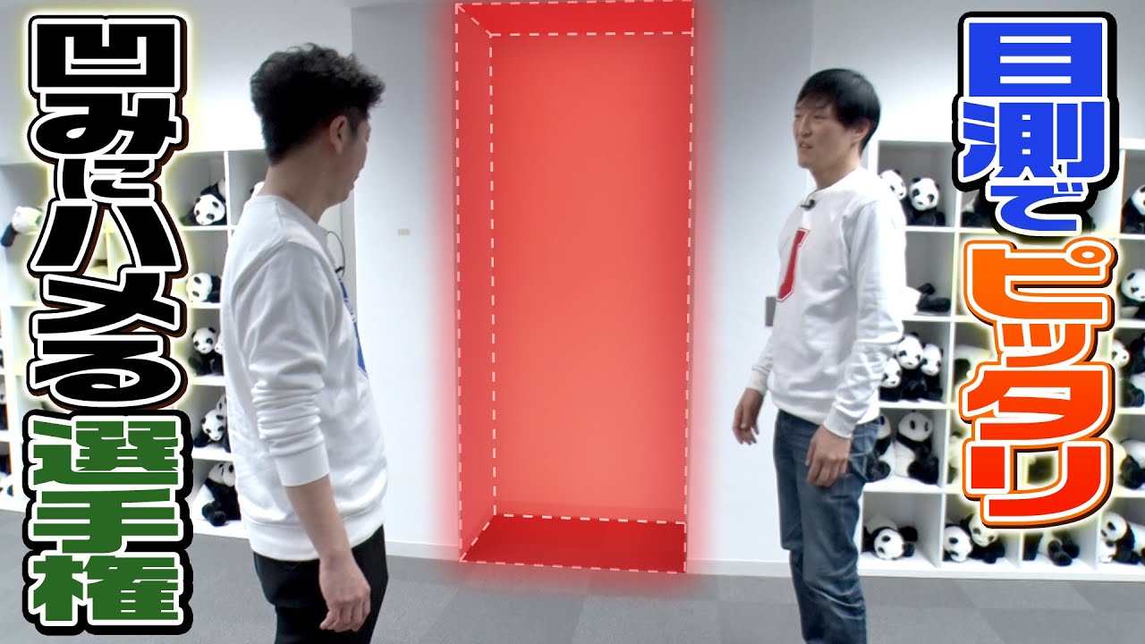 【即興ロケ】目測でピッタリ凹みにハメる選手権