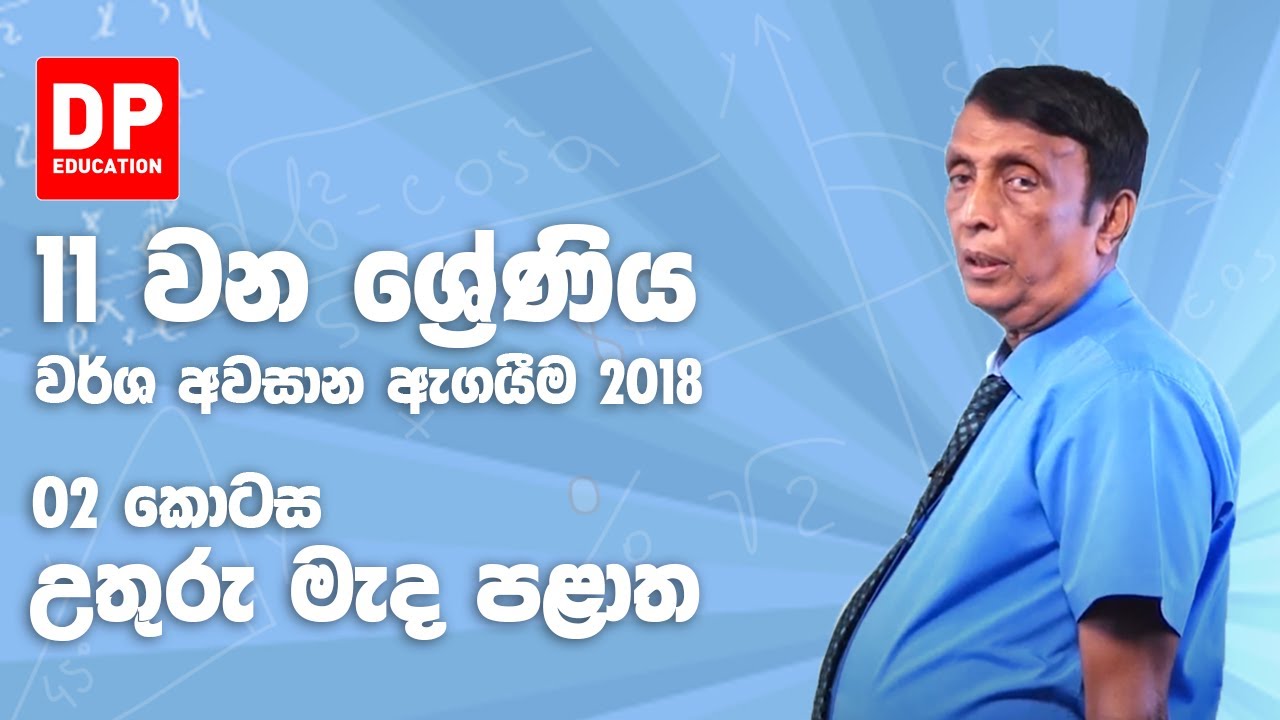 11 ශ්‍රේණිය - වර්ෂ අවසාන ඇගයීම 2018 උතුරු මැද පළාත | 2 කොටස