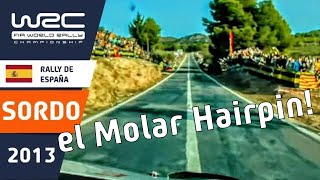 SORDO onboard Rally de España 2013 Citroën DS3 WRC with famous El Molar hairpin bend!