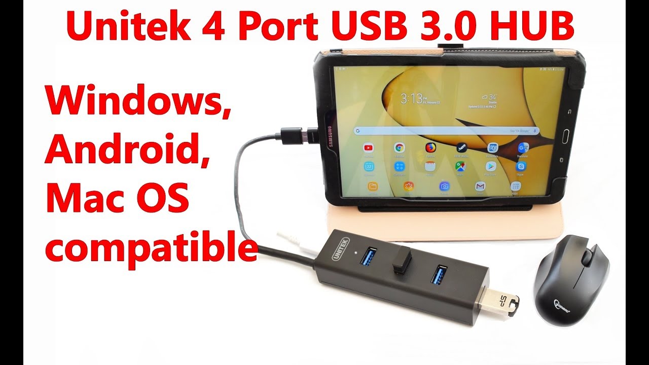 Unitek 4 Port USB 3.0 HUB for Windows, Android and Mac OS. How to Connect  Flash drive to Android - YouTube