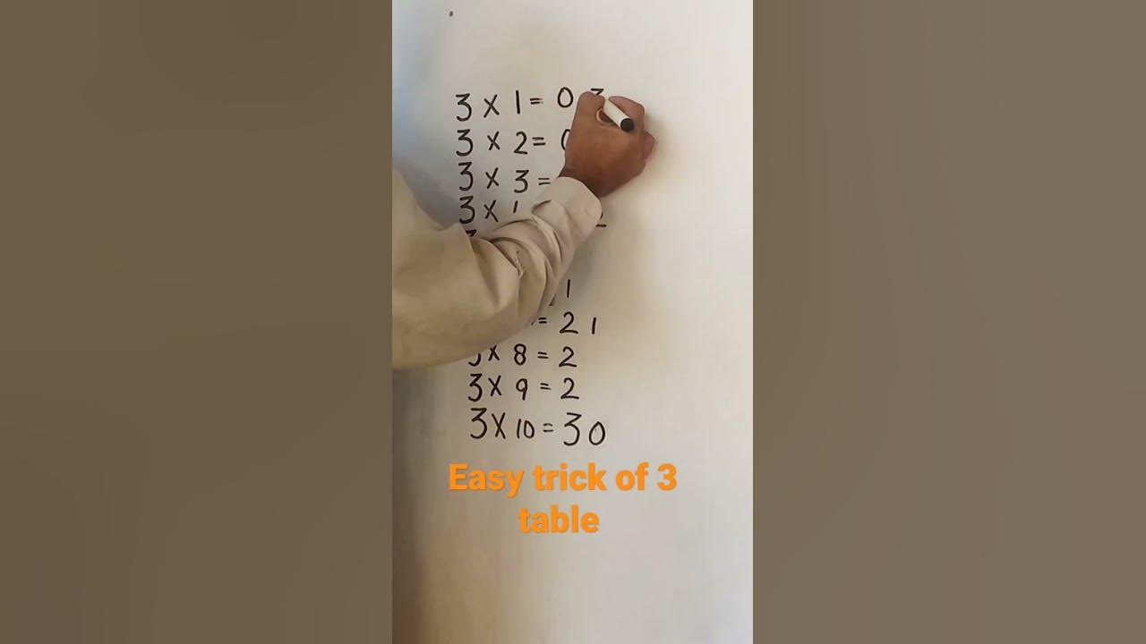  shorts easy trick of 3 table how to write table of 3 trick of 3 table