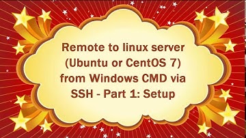 Access Ubuntu | CentOS server via SSH from Windows Command line  - Setup
