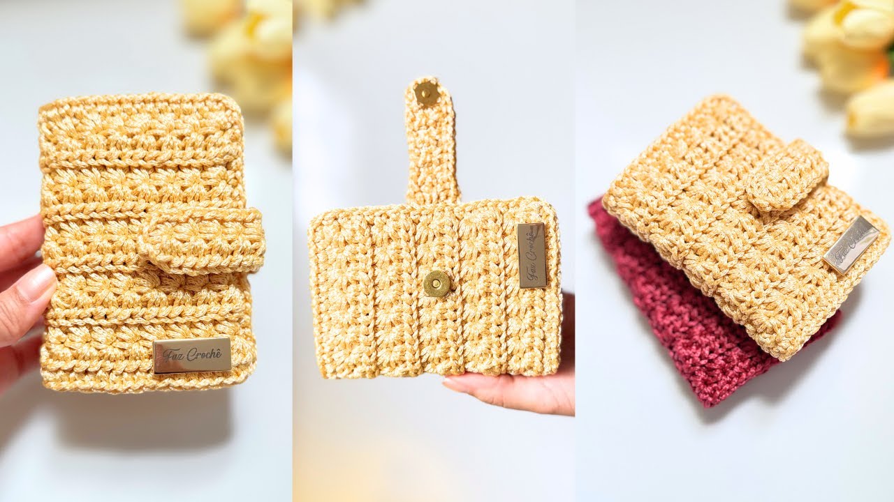 Красивый кошелек, связанный крючком в технике Star Stitch | Шаг за шагом