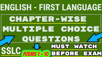 ALL POEMS MCQ QUESTIONS CLASS 10 SSLC FIRST LANGUAGE ENGLISH MUST WATCH THIS VIDEO