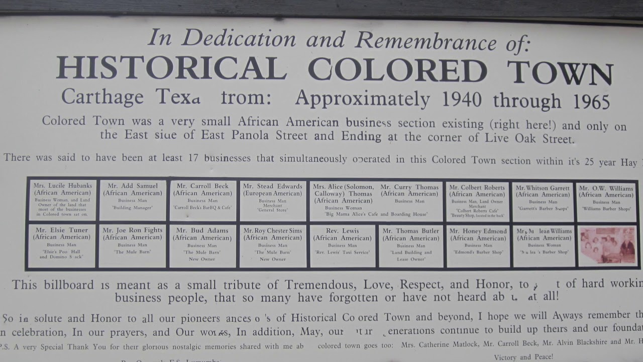 "Colored Town", Carthage, Texas