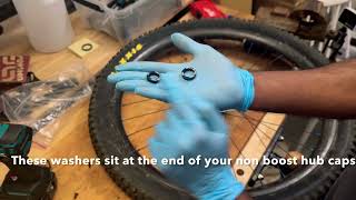 A non-boost wheel in a boost fork 