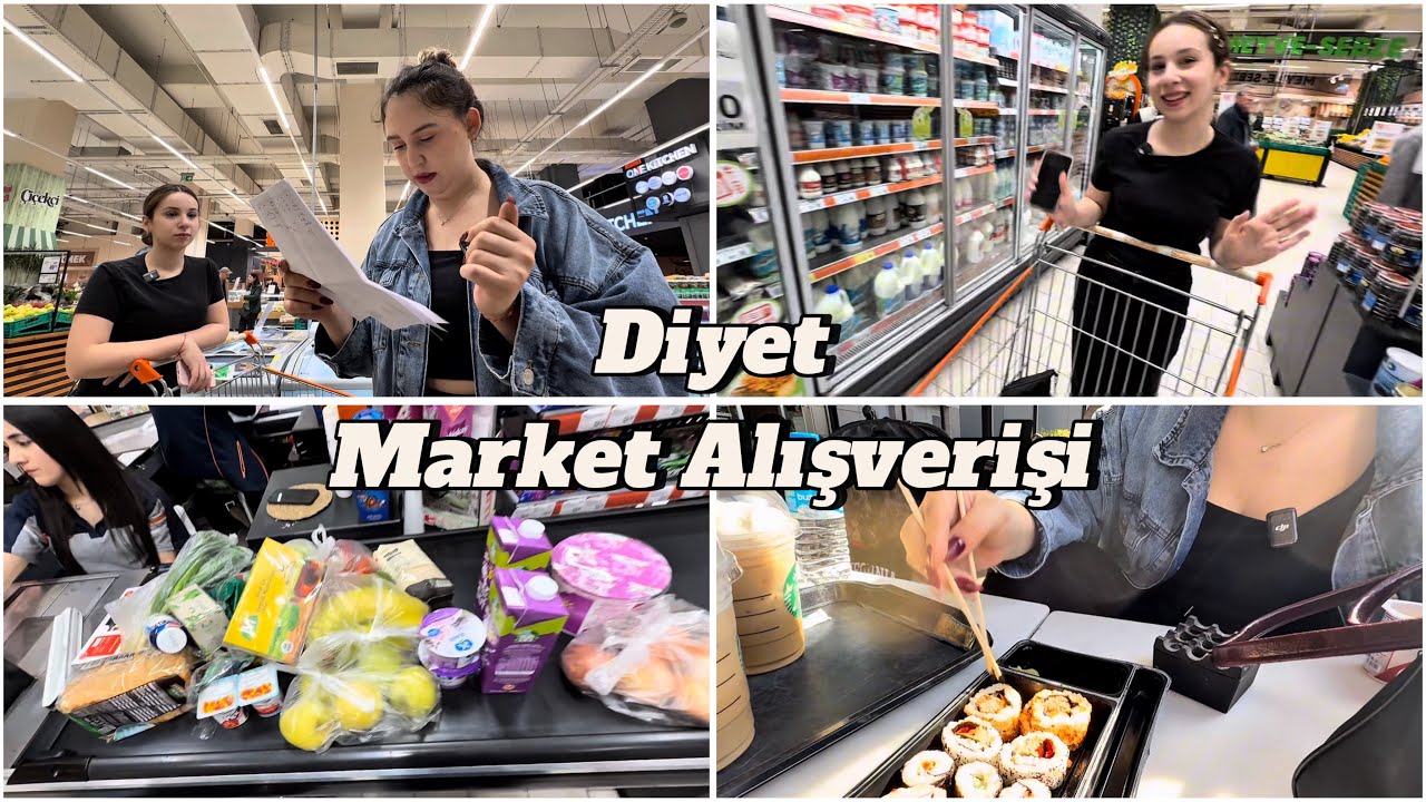 Diyet Market Alışverişi | Sushi ve Kahve Date Vlog💖🛍️