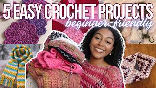 5 EASY Crochet Projects For Beginners (with tutorials)