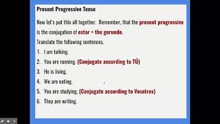 Present Progressive Tense - Google Slides