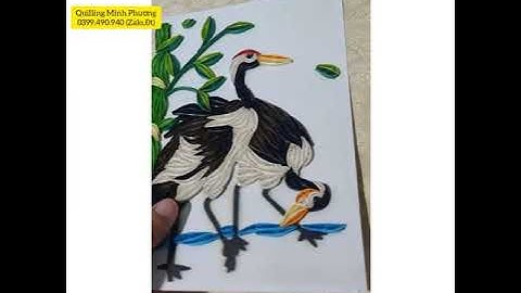 Tranh Giấy Xoắn Quilling đôi hạc