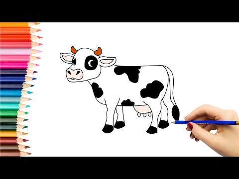 Kaip nupiešti KARVĘ | How to draw a cow