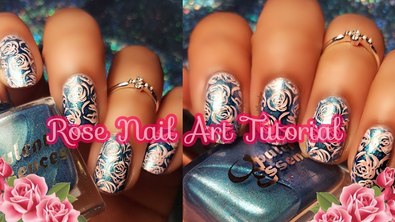 7. Stamping Nail Art Plates with Rose Patterns - wide 5