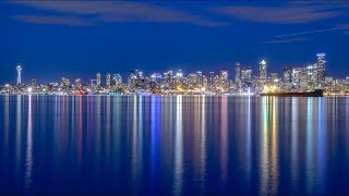 [4K] Seattle Skyline Evening Time-Lapse / Sony a6300 1hr 20mins