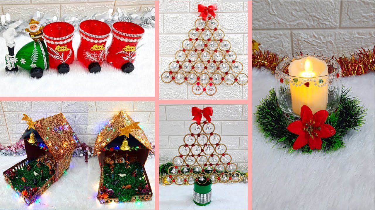 4 Christmas Decoration ideas with waste materials Best out of waste