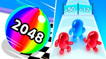 Satisfying Mobile Games 2023 - Ball Run 2048, Join Blob Clash 3D, Roof Rails, Weight Runner...