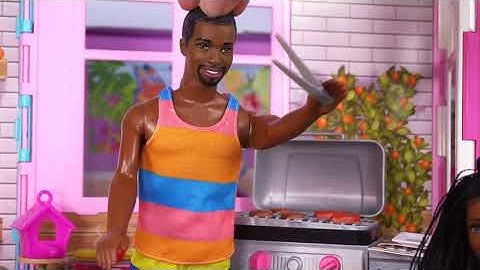 Barbie & Ken Doll Family Getting Ready for Pool Party