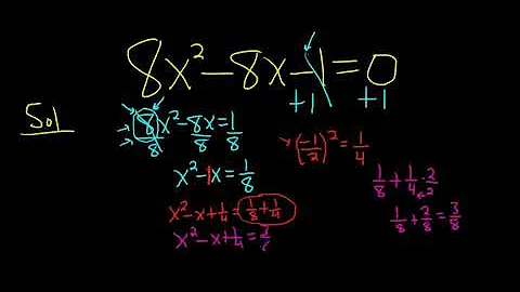 Solve 8x^2 - 8x - 1 = 0 by Completing the Square