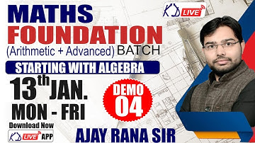 ALGEBRA | Maths Foundation Batch | Arithmetic+Advance For SSC/BANK/CPO | Demo 04 | By Ajay Rana Sir