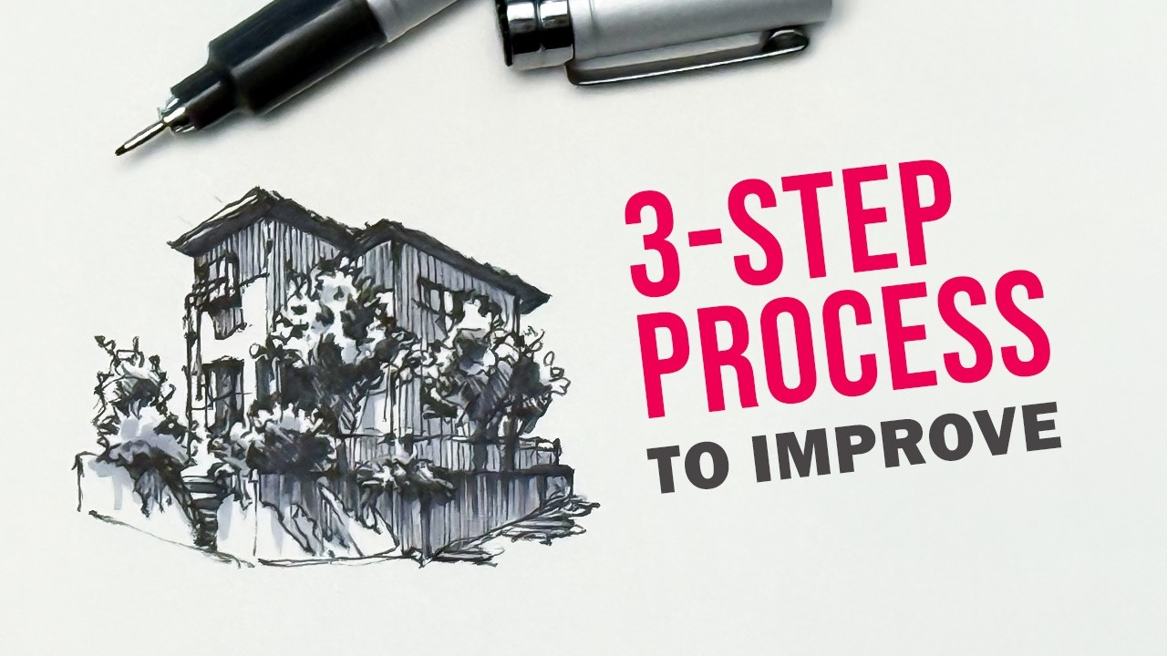 LEARN To DRAW: 3 Steps to Instantly IMPROVE your Sketches - YouTube
