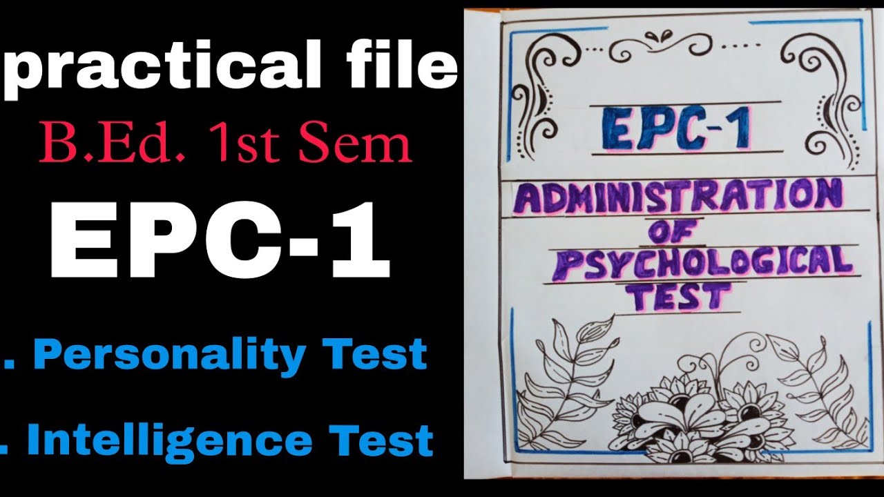Sprawdzian Z Angielskiego 1 Technikum Personality |B.Ed 1st semester | Practical File | EPC- 1|personality test