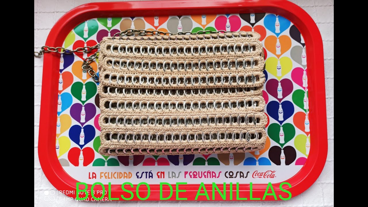 BOLSO DE ANILLAS DE REFRESCOS, muy !! ORIGINAL!! , de Ganchillo ó Crochet , explicado paso a paso,:)