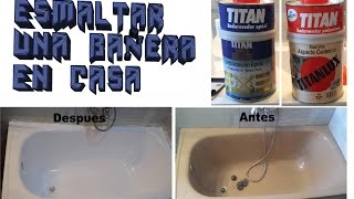 Epinturas - Es hora de Pintar - Cómo esmaltar una bañera en 5 pasos: 1-  Tapar con masilla de poliester los posibles desperfectos. 2- Una vez seca  la masilla hemos de lijar